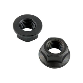POSH FAITH M10 910210-K2 Motorcycle Supplies Flanged Nuts Stainless Steel P1.25 Black, 2 Pieces