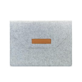 AfitLulu 11/13 Inch Laptop Sleeve Felt Laptop Case with Multiple Compartments, Computer Cases Ultra-Thin Laptop Cover Laptop Accessories Suitable for Tablets and Slim Computers (Light Gray, 13 Inch)