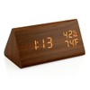 OCT17 Wooden Alarm Clock, Smart LED Digital Clock for Bedroom/desks,