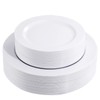 FLOWERCAT 60PCS White Plastic Plates - Heavy Duty White Disposable