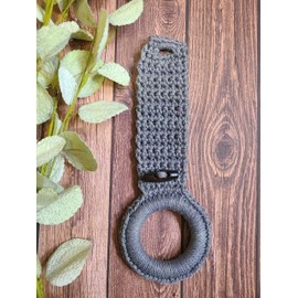 Sysaic Knotz Hanging Kitchen towels ring - Towel holder for kitchen towels with hanging loop - Kitchen towel hanger unique House Warming Gift (Grey)