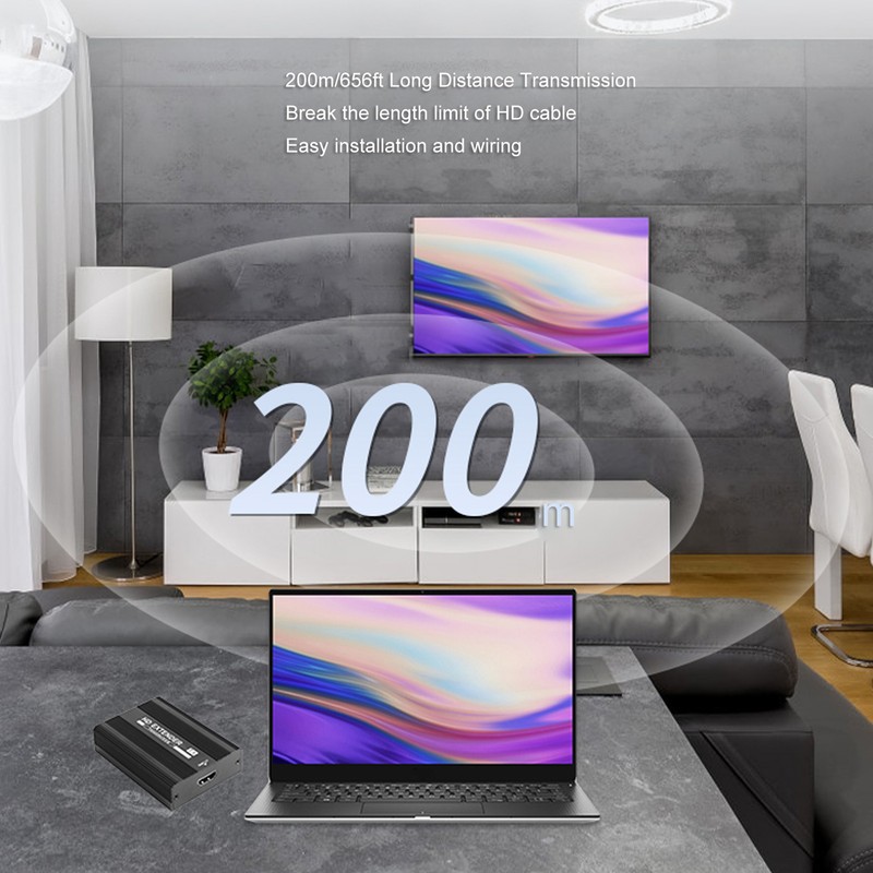 HD Multimedia Interface Extender 656ft 1080P Distortion Free POE Single