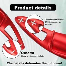 Steering Wheel Paddle Shifter Extensions Covers Compatible with Toyota Camry 2018-2023 for Corolla RAV4 Avalon 2019-2023, Aluminum Car Paddle Shifter Extension Shift Paddle Cover Trims (Red)