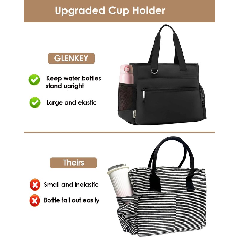 GLENKEY Versatile Lunch Box Stylish Bag - Large Insulated Tote