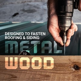 Fasteners Plus ST Fastening #10 x 1 Kwikseal Woodbinder Metal Roofing Screws Metal-to-Wood Brown (Pack of 250)