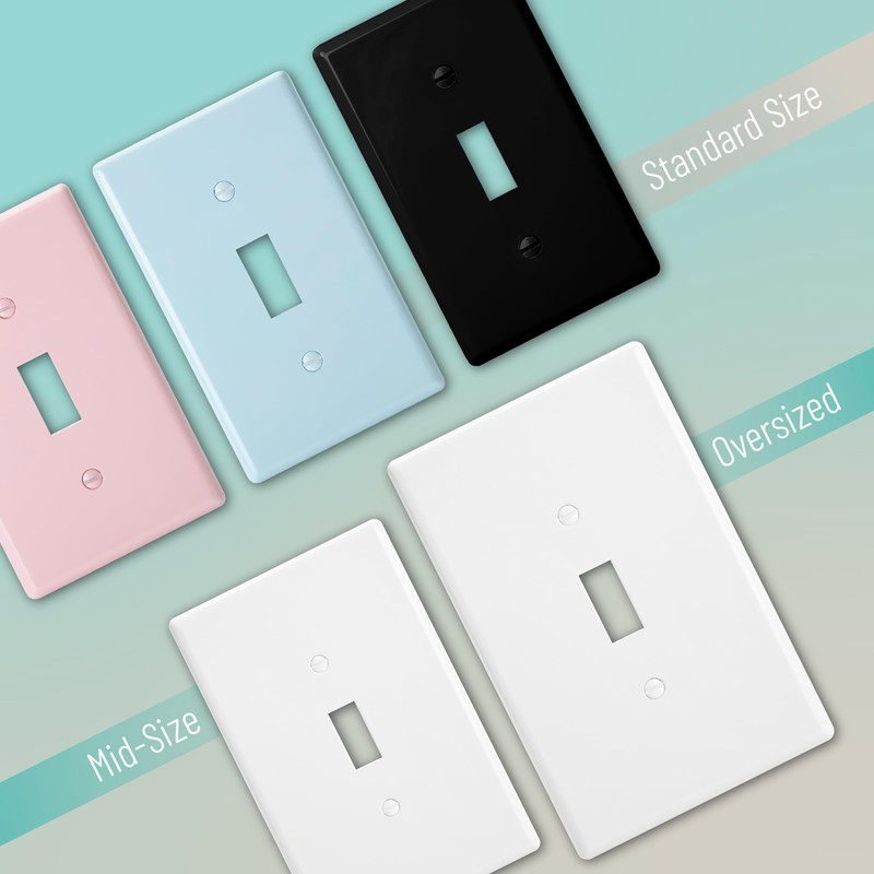 Bates- Light Switch Plates, 10 Pack, Oversize 5.5" x 3.5",