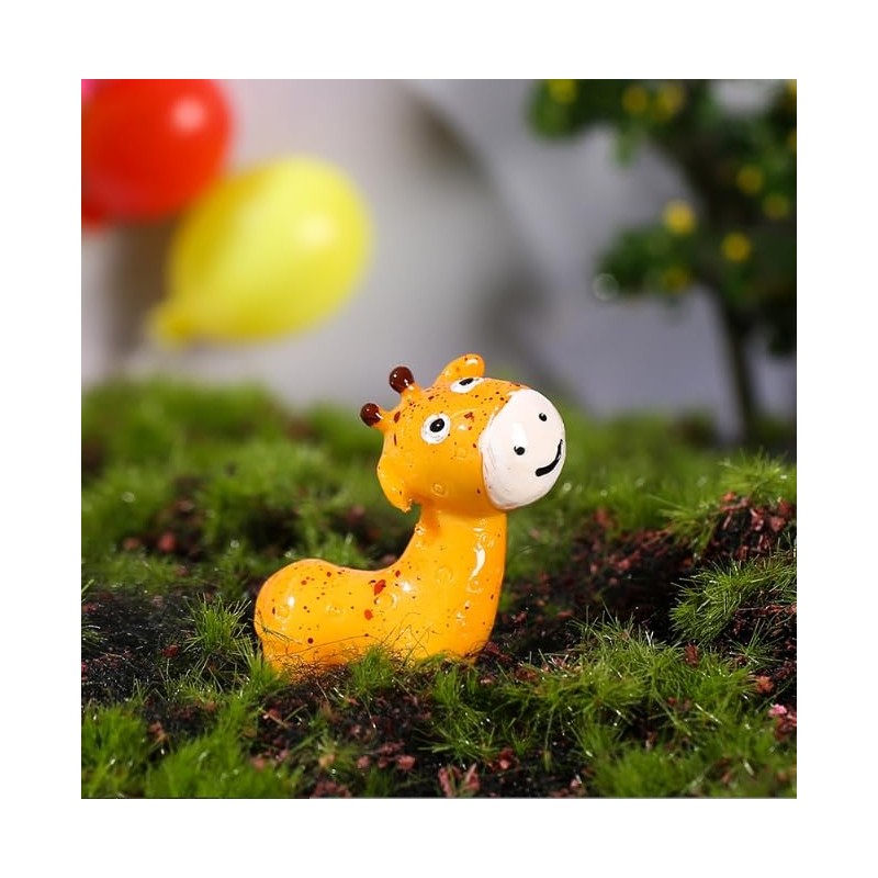 OZLMC 50 Pcs Mini Giraffe Figurines for Fairy Gardens,Miniature Landscapes,