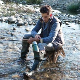 Tactical Folding Step Stool Portable Small Chair Collapsible for Kitchen,Hiking Stool Backpacking, Camping, Fishing and Hunting (Black)