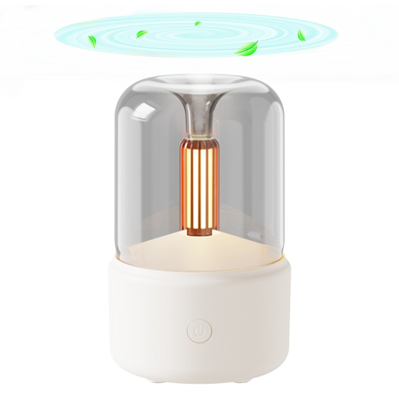 Candlelight Style Aroma Diffuser 120mL Mist Humidifier Warm White Night