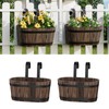 2Pack Wood Fence planters Window boxes planters Railing planter box