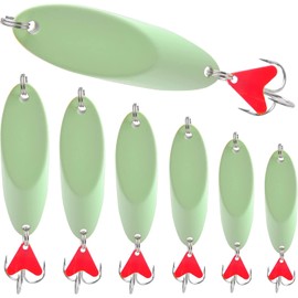 12PCS 5g-50g Metal Spoon Lures Luminous Casting Bass Trout Fishing Lure Hard Bait Sequins Spinner with Treble Hooks for Wobbles Accessories