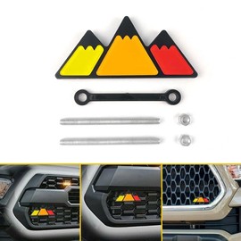 CH4X4 Tri-Color Mountains Grille Badge Emblem fit for Tacoma, 4Runner, Tundra, Sequoia, Rav4, Highlander, Land Cruiser and Lexus (Yellow, Orange, Red)