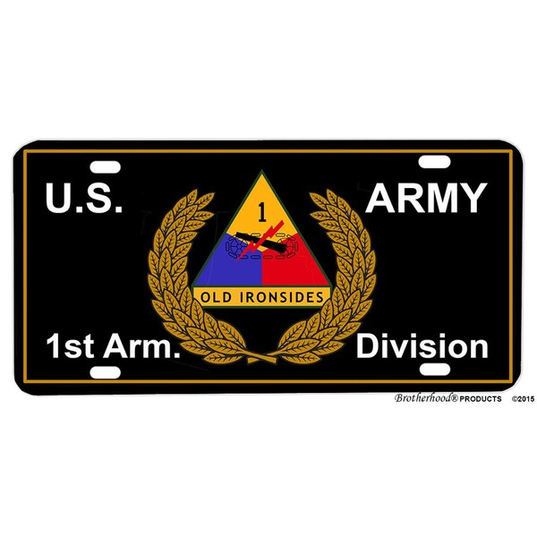 BrotherhoodProducts 1st Armor Division Old Ironsides Aluminum License Plate