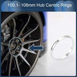 X AUTOHAUX Hub Centric Rings, 108mm OD 100.1mm ID Car Wheel Hubrings Aluminum Alloy Silver Tone, 4pcs