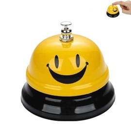 MITUMORMOR Tischglocke Metall Tischklingel, Glocken-Tischklingel Glocken Service Bell, Rezeptions Glocken-Anrufsglocke Rezeptionsklingel mit Knackigem Klingeln für Küche, Restaurant, Bar (Gelb)