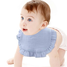 DOSMINE Baby Drooling Bibs Mulsin Bibs White Baby Feeding Bibs Cotton Bibs Baby Bibs for Drooling & Teething Newborn Bibs Baby Drool Bibs Infant Essentials Baby Must Haves