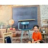 Kate Back to School Blackboard Globe Backdrop Photo Background Studio