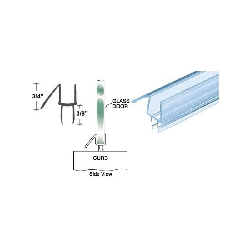 CRL Co-Extruded Clear Bottom Wipe with Drip Rail for 3/8"