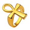 U7 Ankh Cross Ring Men Women Hip Hop Jewelry 18K