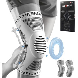 NEENCA 2 Pack Knee Braces for Knee Pain, Compression Knee Sleeves with Patella Gel Pad & Side Stabilizers, Knee Support for Meniscus Tear, Arthritis, Joint Pain, ACL, Runner, Workout