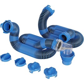 DUMPMAN 20 FT RV Sewer Hose Kit, Sewer Hose for RV Camper - Includes 2 Attachable 10 ft Sewer Hose with Swivel Fitting, 90 Degree Clear View Sewer Adapter, and 4 Storage Caps