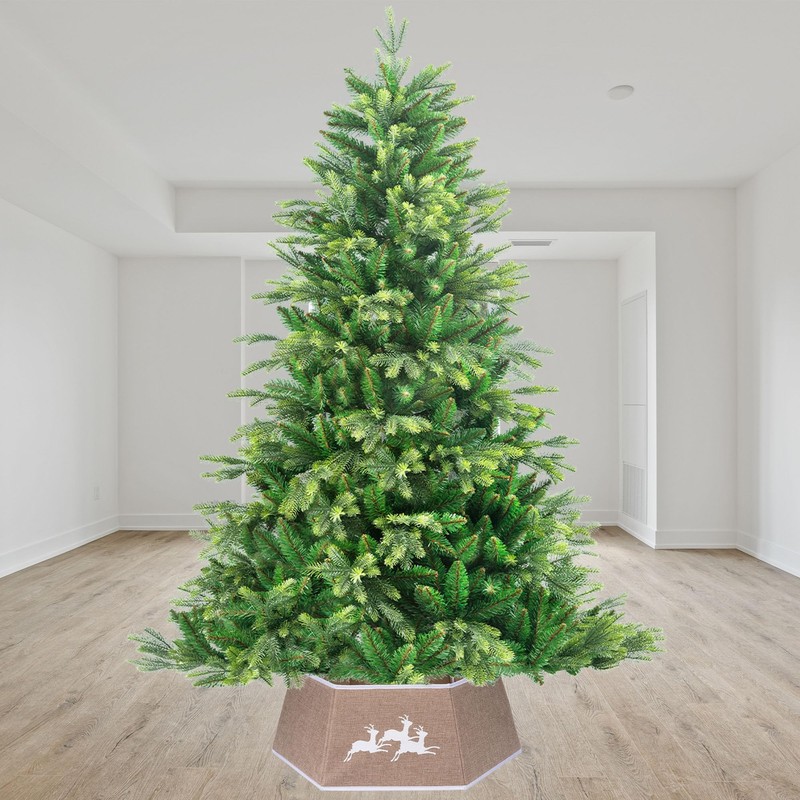 26.8inch Christmas Tree Skirt Foldable Burlap Xmas Tree Stand Base