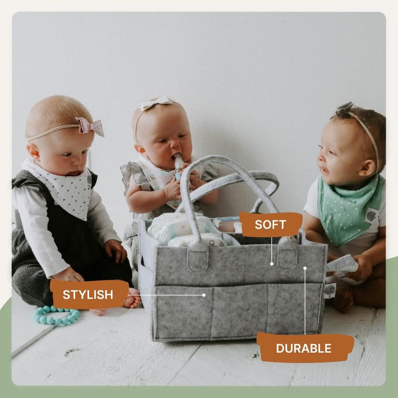 Parker Baby Co. Diaper Caddy - Nursery Storage Bin and