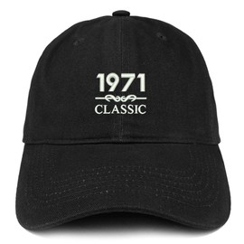 Trendy Apparel Shop Classic 1971 Embroidered Retro Soft Cotton Baseball Cap - Black