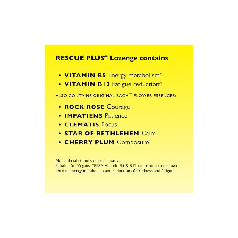 Rescue Plus Clarity & Composure B Vitamin Lozenges, Sugar Free