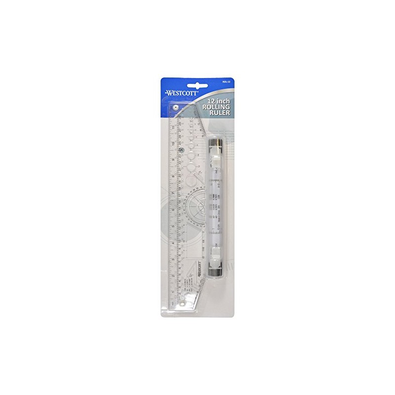 Westcott 12" Rolling Ruler, Clear