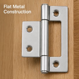 Flat Metal Hinges for Cabinets & Wooden Boxes – 360 Degree Rotation Hardware for Furniture Repair and DIY Projects