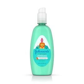 Johnson's No More Tangles - Spray desenredante para desbloquear nudos en el cabello, hipoalergénico y sin parabenos, fórmula sin desgarros para cabello húmedo o seco, 10 onzas líquidas