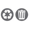Two Pack Recycling Symbol Trash Can Vinyl Decal Stickers