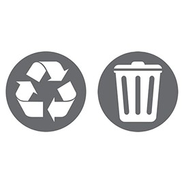 Two Pack Recycling Symbol Trash Can Vinyl Decal Stickers