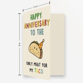 OJsensai Cute Anniversary Taco Gifts for Men Him, Cool Aday Card for Husband Boyfriend Fiance, Happy Wedding Anniversary from Wife Girlfriend Fiancee