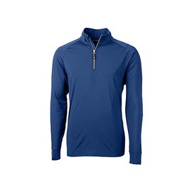 Cutter & Buck Men's Big & Tall Long Sleeve Adapt Eco Knit Quarter Zip Pullover, Tour Blue, XLarge Tall