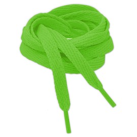 Kilter Flat Trainer Shoelaces - Neon Green - 160 cm - 63 inch (1 Pair)