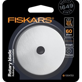 Fiskars Titanium Rotary Blade Ø 60 mm Straight Cutting, For Straight Cuts, Titanium Carbide, 1004738
