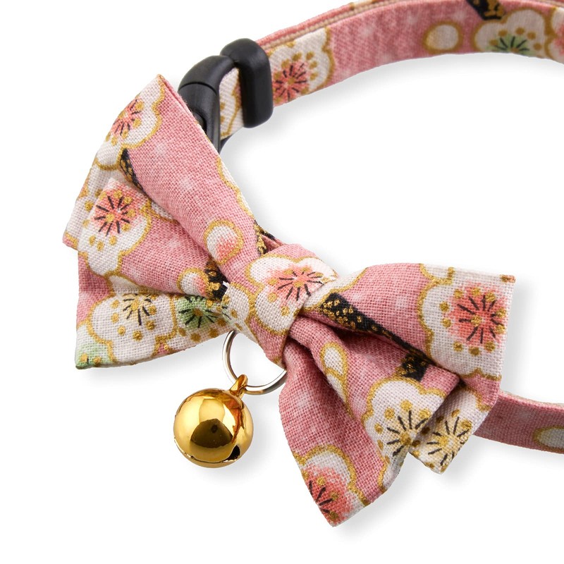 Hanami Bow Tie Cat Collar (Pastel Pink)