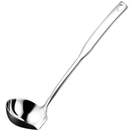 Iegefirm Kitchen Soup Ladle 304 Stainless Steel Punch Luminous Ladell Spoon with Pouring Spout Sauce Ladle for Serving, 11.8 Inches