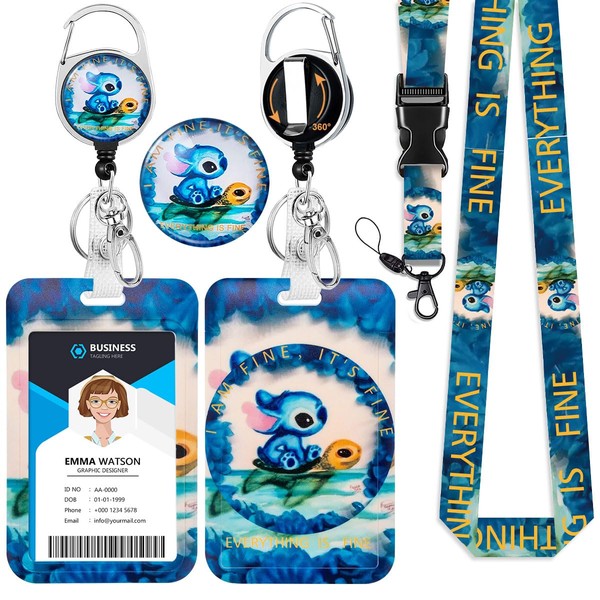 HASFINE Lanyard Badge Holder with Retractable Badge Reel and 360°