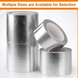 Alkrogiha Glass Fiber Cloth Aluminum Foil Tape, 2 inch Professional Insulation High Temperature Duct Tape Withstand 80°C to 100°C, Reinforced, for HVAC, Repair, Pipe Sealing