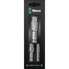 Wera 05073200001 | Shaft Tool Set for Electric Tools 870/4/7 Set, A SB SiS Adapter, 3-Piece Set