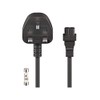 Wentronic Power Cable UK Plug to Double Nut Socket 1.8