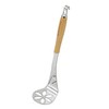 DELISH KITCHEN G-5057 Pearl Metal Masher, Brown, 10.4 inches (26.5 cm), Wooden Handle