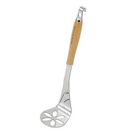 DELISH KITCHEN G-5057 Pearl Metal Masher, Brown, 10.4 inches (26.5 cm), Wooden Handle
