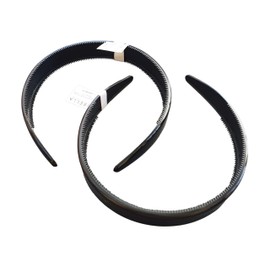 Mibella 28415 Shiny Black Headband for Children 12 cm Wide Hair Accessories Set of 2