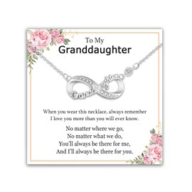 EPIRORA Granddaughter Gifts from Grandma, Silver Infinity Pendant Necklace Jewellery Granddaughter Presents for Women on Birthday Christmas Mother's Day Valentines Day