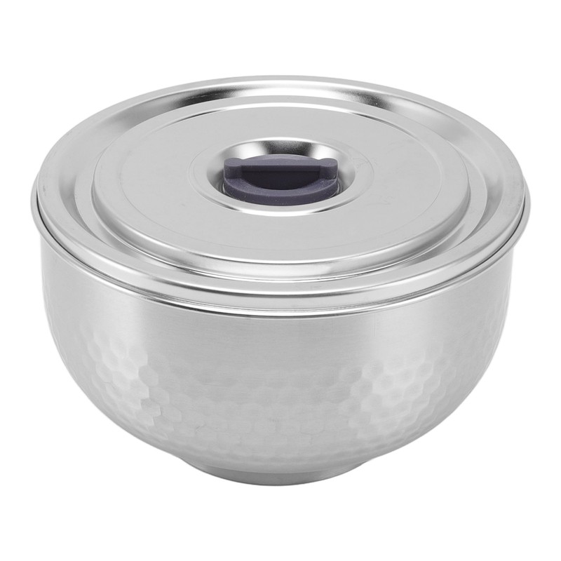Stainless Steel Bowl 2 Layer Rustproof Thermal Insulation for Rice