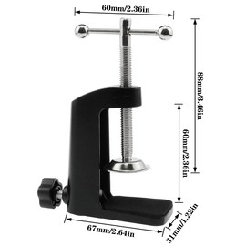 AYLIFU 1PCS Black Aluminum Alloy Desk C-Clamp Desk Light Mounting Cantilever Bracket With Adjustable Screws for Microphone Arm and Desktop Table Lamp
